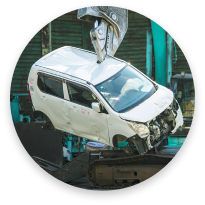 Used cars lined up in the showroom